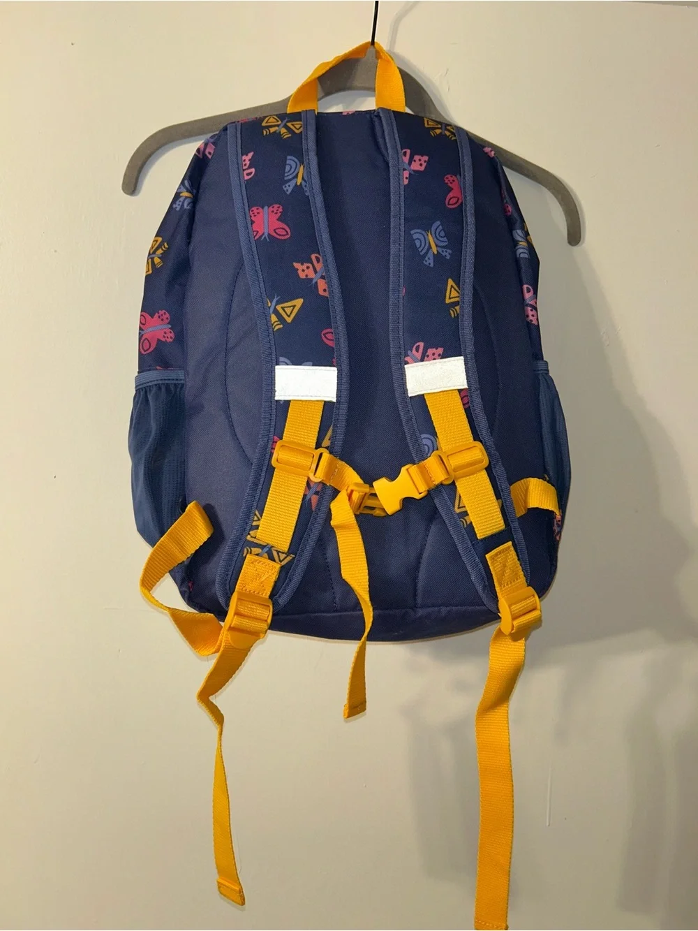 Cat & Jack Navy Backpack with Pink Butterfly Print and Orange Accents
